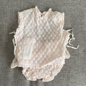 Vintage crochet baby girl short and top